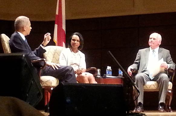 US Atty. Eric Holder former U.S. Secretary of State Condoleezza Rice and UAB President Ray Watts
